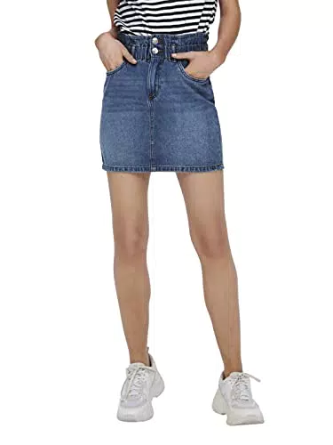 ONLY Womens Medium Blue Denim Short Skirt