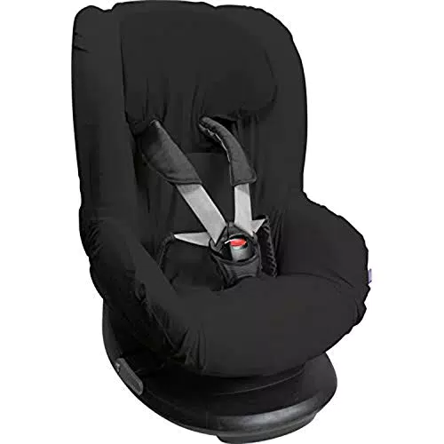 Original Dooky Uni Black Sitzbezug für Kindersitz universale Passform für viele gängige Modelle Altersgruppe 1+ 9 - 18kg für 3 und 5 Punkt Gurtsystem