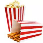 Ouinne Popcorn Boxen, 24 Stück Popcorn Boxes Candy Boxen Streifenmuster Dekoratives Geschirr für Party und Süßigkeiten