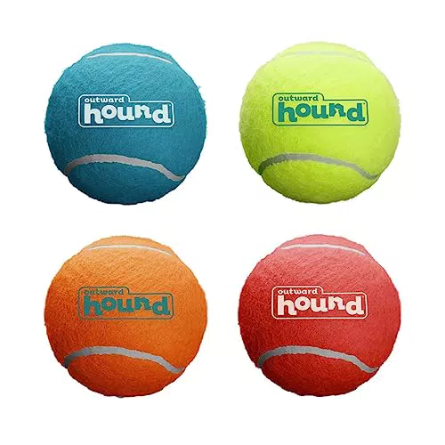 Outward Hound Squeaker Ballz - Hundespielzeug zum Apportieren - Größe M - 4er-Pack