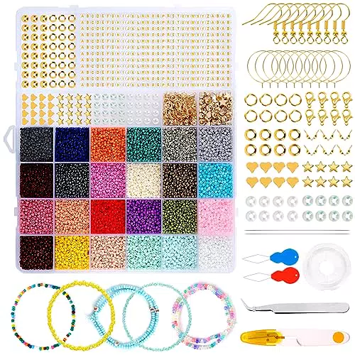 Perlen Für Armbänder, 22000 Pcs Perlen 2mm, 24 Farben Mini Pearl Separat Verpackt
