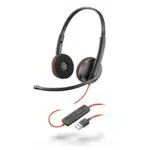 Plantronics Blackwire 3220, kabelgebundenes USB-A-Headset Zwei-Ohr-Headset mit Mikrofonarm Verbindung mit PC/Mac über Anschluss Kompatibel mit Teams