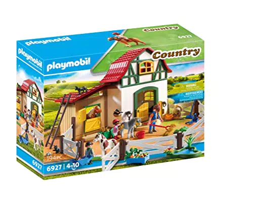 PLAYMOBIL Country 6927 Ponyhof mit vielen Tieren und Heuboden