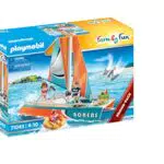 PLAYMOBIL Family Fun 71043 Katamaran, schwimmfähig