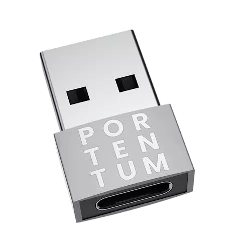 PORTENTUM USB auf USB C Adapter 480 MB Geschwindigkeit Premium-Zink ermöglicht mit hoher Hitzebeständigkeit Adapter USB auf USB C mit nur 4 Gramm