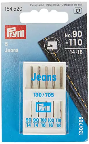 Prym 154520 Nähmaschinendeln Jeans, 130/705, No. 90-110