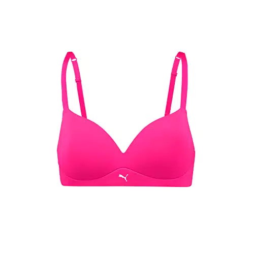 PUMA Damen Zacht gevoerde beha Padded Bra, Neon Pink