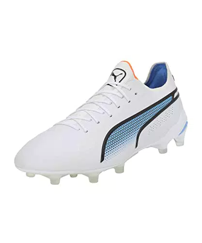 Puma Herren Fussballschuhe King Ultimate FG/AG 107097 Puma White-Black-Blue Glimmer-Orange 47