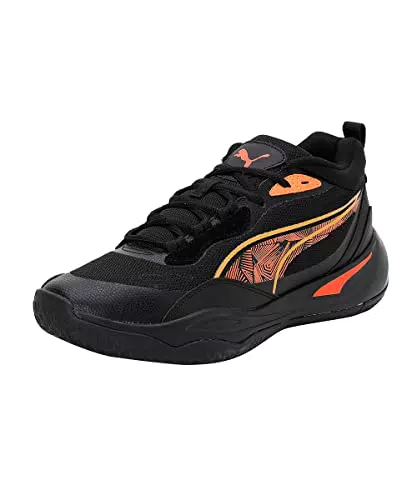 PUMA Herren Playmaker Pro Laser Basketballschuh, Black Ultra Orange