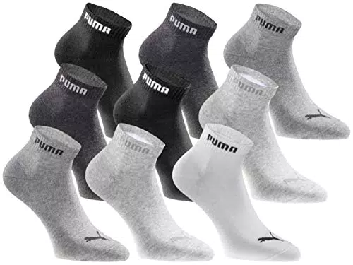 PUMA Quartersocken 6 Dreierpacks Pack Statement Edition - Damen und Herren - 3x Black