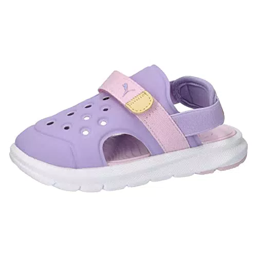 PUMA Unisex Baby Evolve AC INF Schiebe-Sandalen, Vivid Violet-Pearl PINK-Light Straw