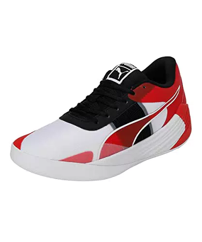PUMA Unisex Basketballschuh, Baumwolle, Puma White High Risk Red