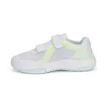 PUMA Unisex Kinder Varion V Jr Hallenturnschuh, PUMA WHITE-NITRO BLUE-FIZZY LIGHT
