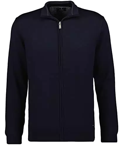 RAGMAN Herren Merino Strickjacke XL, Dunkelblau-711