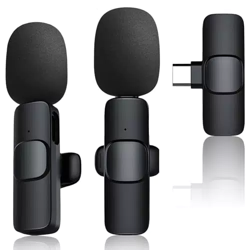 RAINPOP 2 Stück Kabelloses Lavalier Mikrofon für iPhone