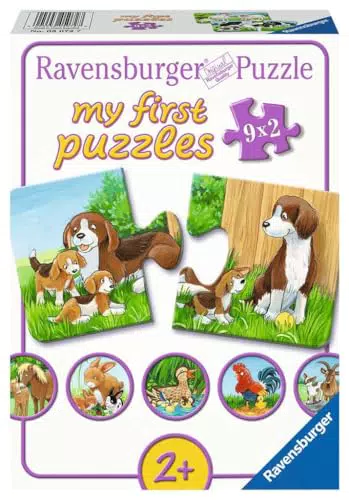 Ravensburger Kinderpuzzle - 05072 Tierfamilien auf dem Bauernhof - my first puzzle mit 9x2 Teilen - Puzzle für Kinder ab 2 Jahren