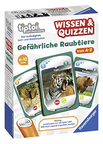 Ravensburger tiptoi Wissen und Quizzen Gefährliche Raubtiere Spiel