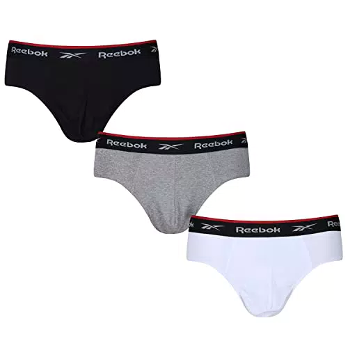 Reebok Herren Mens Sports Brief Wiggins 3pk Black/Grey Marl/White Boxershorts