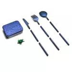 Reisebesteck von Outlery, Camping Besteckset für 1 Person mit Etui in Hosentaschenformat