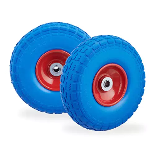Relaxdays 2X Sackkarrenrad, pannensichere Vollgummireifen