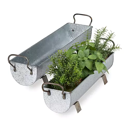 Relaxdays Blumenkasten Dachrinne, 2er Set, Garten & innen