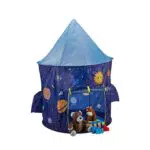 Relaxdays Kinderzelt Weltraum, Spielzelt in Raketenform