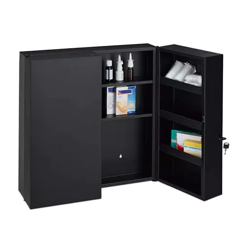 Relaxdays Medizinschrank XXL, abschließbar, 11 Fächer