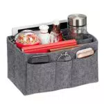 Relaxdays Taschenorganizer Handtasche, Filz, entnehmbare Fächer