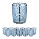 Relaxdays Teelichtgläser, 12er Set, Teelichthalter aus Glas
