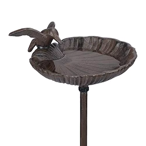 Relaxdays Vogeltränke zum Stecken, Wasserschale mit Vogel
