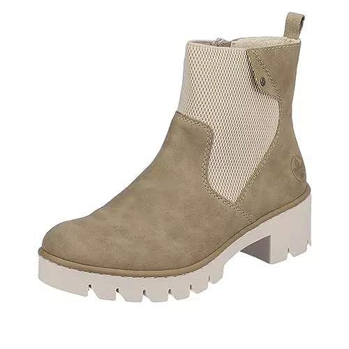 Rieker Damen X5756 Chelsea-Stiefel, Beige