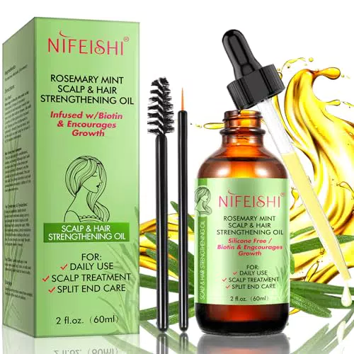 Rosmarinöl Haare, 60ml Rosemary Oil for Hair, Rosmarin öl für Kopfhaut Und Haar 100% Naturreines Rosmarin Haarwachstum Beschleunigen Rosmarinöl für Aromatherapie