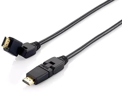 Rüsten Sie 3 m High-Speed-HDMI-Kabel mit Ethernet mit abgewinkeltem Drehanschluss aus