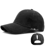 Ruyosn Basecap Damen Cap Zopf High Ponytail Cap Damen Pferdeschwanz Cap Damen Sommer Damen Kappe Sommer Kappe Damen Pferdeschwanz Sonnenschutz Hip hop Cap Baumwolle Cappy Schwarz