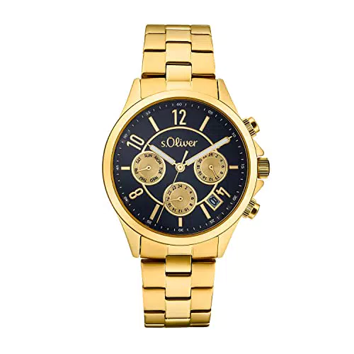 s.Oliver Armbanduhr Damen Multifunktion Analog, mit Edelstahl Armband