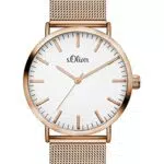 s.Oliver Damen Analog Quarz Armbanduhr mit Edelstahlarmband SO-3146-MQ