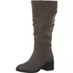 s.Oliver Damen Hohe Stiefel mit Absatz Blockabsatz mit Reißverschluss Braun