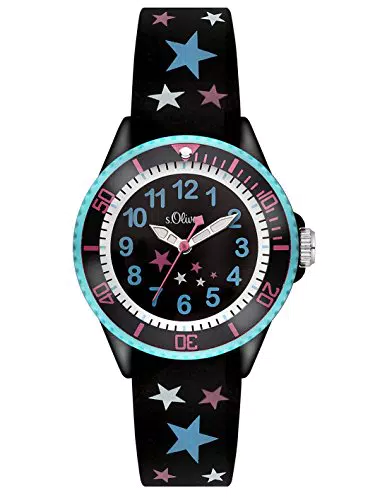 S.Oliver Mädchen Analog Quarz Armbanduhr SO-3178-PQ