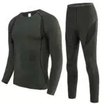 SAGUARO Thermounterwäsche Herren Warm Skiunterwäsche Set Männer Winter Atmungsaktiv Funktionsunterwäsche Armee Grün Gr.2X