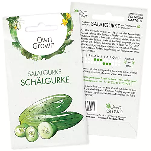 Salatgurken Samen Freiland: 20 Gurken Samen für Schälgurke Delikatess Samen Gemüse für Gurken Pflanzen Gurken Saatgut Gemüse Samen OwnGrown