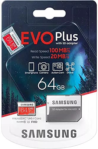 Samsung EVO Plus microSDXC-Karte 64GB UHS-Class 1, Class 10 inkl. SD-Adapter