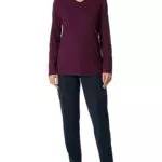 Schiesser Damen Schlafanzug lang Baumwolle-Nightwear Pyjamaset