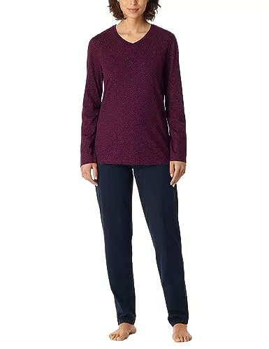 Schiesser Damen Schlafanzug lang Baumwolle-Nightwear Pyjamaset