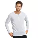 Schiesser Herren Schlafshirt langarm mit Knopfleiste - Mix + Relax