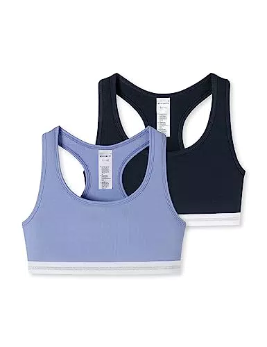 Schiesser Mädchen 2 Pack Unterwäsche Bustier-Organic Cotton-Rippe Sport-BH