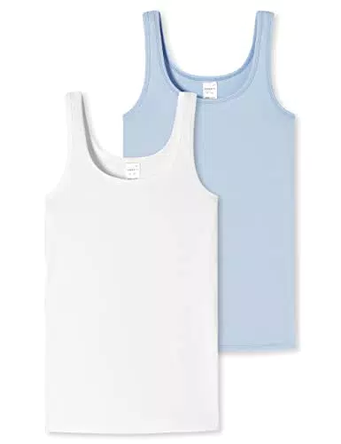 Schiesser Mädchen 2 Pack Unterwäsche Unterhemd - 95/5 Organic Bio Baumwolle - Größe 140 Bis 176