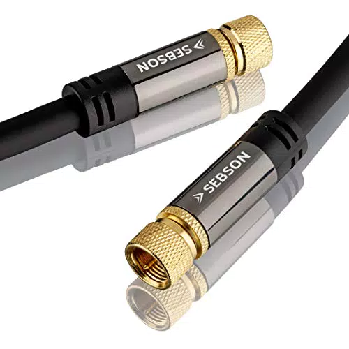 SEBSON SAT Kabel 10m, Koaxialkabel, F-Stecker vergoldet