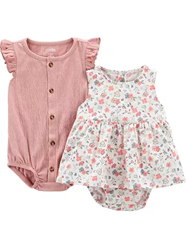 Simple Joys by Carter's Baby-Mädchen Ärmelloser 2er-Pack Strampler