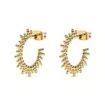 SINGULARU - Ohrringe Pebbles Sun Gold - Ohrringe aus Messing mit 18kt Vergoldung - Creolen-Ohrringe mit Ohrsteckerverschluss - Damenschmuck