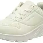 Skechers 403694L W Sneaker, White Synthetic Trim L